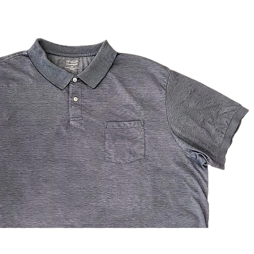 Roundtree & Yorke Travel Smart Men's 2XL Polo Supima Cotton Blend Blue EasyCare